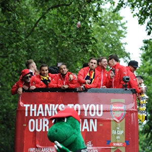 Aaron Ramsey (Arsenal). Arsenal FA Cup Parade. Emirates Stadium 31 / 5 / 15. Credit