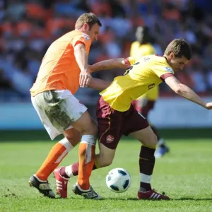 Aaron Ramsey (Arsenal) Ian Evatt (Blackpool). Blackpool 1: 3 Arsenal, Barclays Premier League