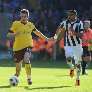 Aaron Ramsey (Arsenal) Jerome Thomas (WBA). West Bromwich Albion 2: 2 Arsenal