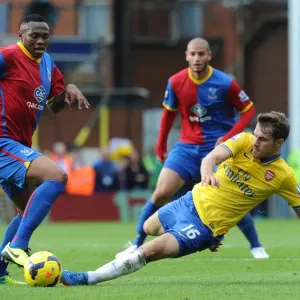 Aaron Ramsey (Arsenal) Kagisho Dikacoi (Palace). Crystal Palace 0: 2 Arsenal. Barclays