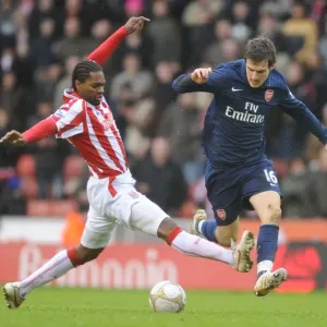 Aaron Ramsey (Arsenal) Salif Diao (Stoke). Stoke City 3: 1 Arsenal, FA Cup 4th round