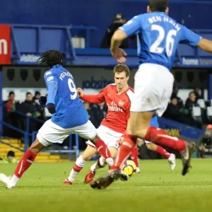 Aaron Ramsey breaks past Frederic Piquionne to score the 3rd Arsenal goal