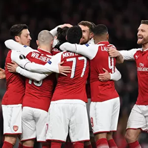 Aaron Ramsey celebrates scoring his and Arsenals 1st goal. Arsenal 4: 1 CSKA Moscow