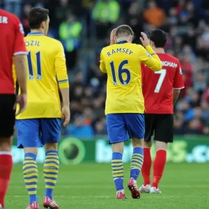 Aaron Ramsey celebrates scoring Arsenals 1st goal. Cardiff City 0: 3 Arsenal. Barclays
