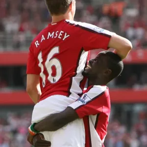 Aaron Ramsey celebrates scoring Arsenals 4th goal