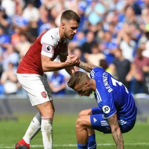 Aaron Ramsey Consoles Joe Bennett after Intense Cardiff vs. Arsenal Clash Aaron Ramsey Consoles Joe Bennett after Intense Cardiff vs. Arsenal Clash