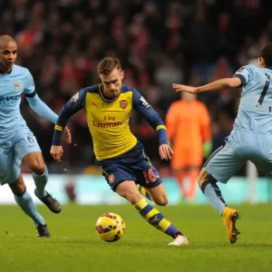 Aaron Ramsey Dodges Past Jesus Navas and Fernando: Manchester City vs Arsenal, Premier League 2014-15