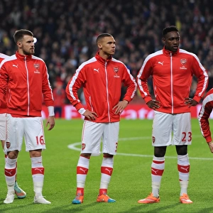 Aaron Ramsey, Kieran Gibbs and Danny Welbeck (Arsenal) before the match. Arsenal 2