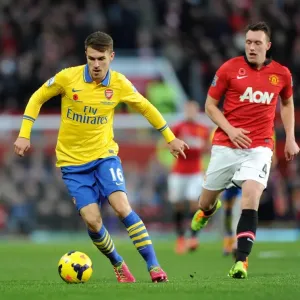 Aaron Ramsey Outmaneuvers Phil Jones: Manchester United vs. Arsenal, Premier League, 2013 Aaron Ramsey Outmaneuvers Phil Jones: Manchester United vs. Arsenal, Premier League, 2013