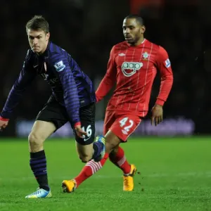 Aaron Ramsey Outpaces Jason Puncheon: Southampton vs Arsenal, Premier League 2012-13 Aaron Ramsey Outpaces Jason Puncheon: Southampton vs Arsenal, Premier League 2012-13