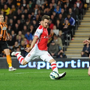 Aaron Ramsey scores Arsenals 2nd goal under pressure from Robbie Brady (Hull)