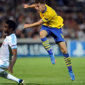 Aaron Ramsey Scores Arsenal's Second Goal Against Olympique Marseille in the 2013-14 Champions League Aaron Ramsey Scores Arsenal's Second Goal Against Olympique Marseille in the 2013-14 Champions League