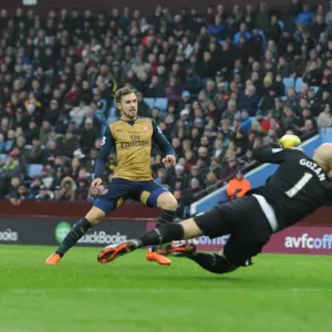 Aaron Ramsey Scores Against Brad Guzan: Aston Villa vs. Arsenal, Premier League 2015-16 - Ramsey's Goal Past Guzan Aaron Ramsey Scores Against Brad Guzan: Aston Villa vs. Arsenal, Premier League 2015-16 - Ramsey's Goal Past Guzan