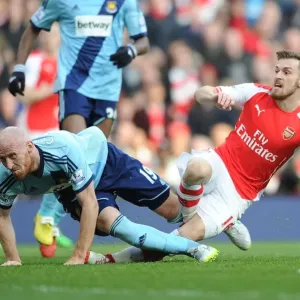 Aaron Ramsey Scores His Second Goal Against West Ham in the 2015 Premier League at Emirates Stadium