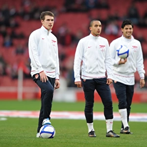 Aaron Ramsey and Theo Walcott (Arsenal). Arsenal 1: 1 Leeds United, FA Cup 3rd Round