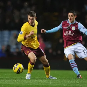Aaron Ramsey vs. Ashley Westwood: Intense Battle at Villa Park (Aston Villa v Arsenal, Premier League 2012-13)