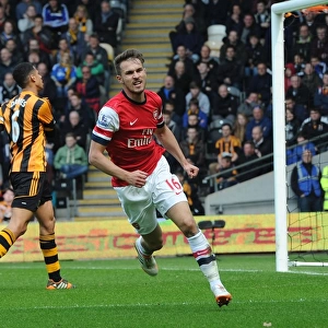 Aaron Ramsey's Goal Celebration: Hull City vs. Arsenal, Premier League 2013-2014
