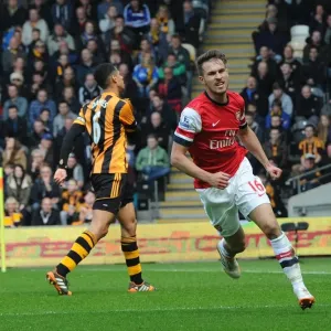 Aaron Ramsey's Goal Celebration: Hull City vs. Arsenal, Premier League 2013-2014