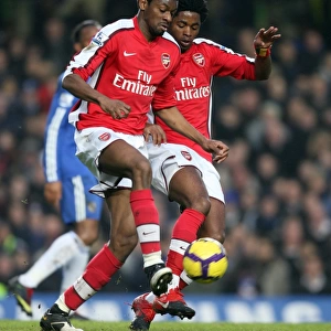 Abou Diaby and Alex Song (Arsenal). Chelsea 2: 0 Arsenal. Barclays Premier League