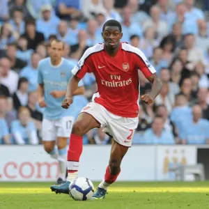 Abou Diaby of Arsenal Faces Manchester City in Barclays Premier League Clash at Eastlands, 2009
