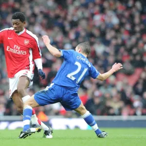 Abou Diaby (Arsenal) Leon Osman (Everton). Arsenal 2: 2 Everton, Barclays Premier League