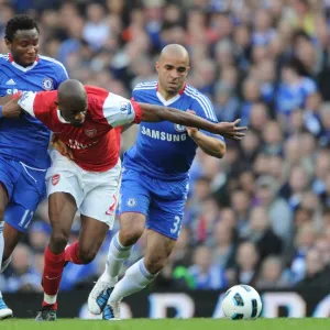 Abou Diaby (Arsenal) Mikel and Alex (Chelsea). Chelsea 2: 0 Arsenal, Barclays Premier League