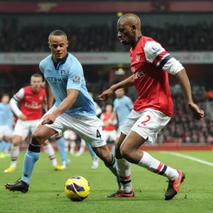 Abou Diaby (Arsenal) Vincent Kompany (Man City). Arsenal 0: 2 Manchester City. Barclays Abou Diaby (Arsenal) Vincent Kompany (Man City). Arsenal 0: 2 Manchester City. Barclays