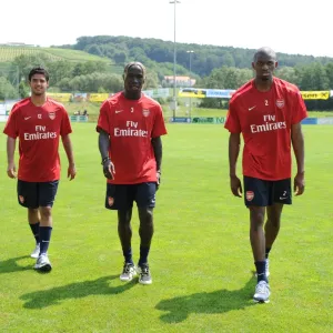 Abou Diaby, Bacary Sagna and Carlos Vela (Arsenal). Arsenal Training Camp