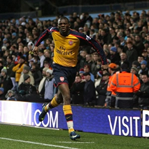 Abou Diaby celebrates scoring the 2nd Arsenal goal
