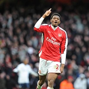 Abou Diaby celebrates scoring the 3rd Arsenal goal. Arsenal 3: 0 Aston Villa