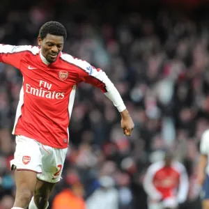 Abou Diaby celebrates scoring the 3rd Arsenal goal. Arsenal 3: 0 Aston Villa