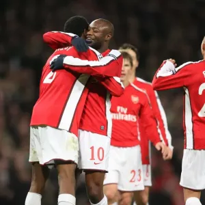 Abou Diaby celebrates scoring Arsenals 4th goal with William Gallas Abou Diaby celebrates scoring Arsenals 4th goal with William Gallas