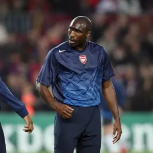 Abou Diaby and Sol Campbell (Arsenal). Barcelona 4: 1 Arsenal. UEFA Champions League Abou Diaby and Sol Campbell (Arsenal). Barcelona 4: 1 Arsenal. UEFA Champions League
