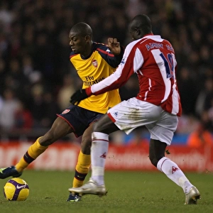 Abu Diaby and Amdy Faye Clash: Arsenal's Win Over Stoke City, 1:2, Barclays Premier League, 2008
