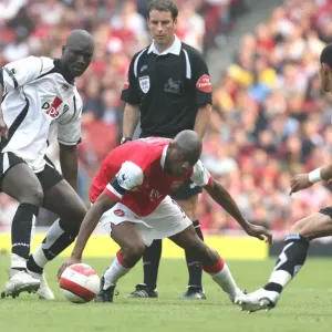 Print of Abu Diaby (Arsenal) and Liam Rosenior (Fulham) Print of Abu Diaby (Arsenal) and Liam Rosenior (Fulham)
