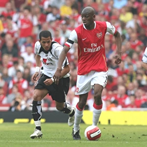 Abu Diaby and Liam Rosenior in Action: Arsenal's 3-1 Victory over Fulham, Emirates Stadium, 2007