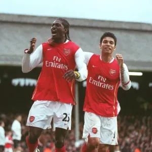 Adebayor and Eduardo: Celebrating Arsenal's Double Strike vs. Fulham (0:3) Adebayor and Eduardo: Celebrating Arsenal's Double Strike vs. Fulham (0:3)