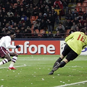 Adebayor Scores Arsenal's Second Goal vs. AC Milan in UEFA Champions League
