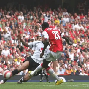 Adebayor Scores the Second Goal: Arsenal 3-1 Fulham, Barclays Premiership, Emirates Stadium, London, 2007 Adebayor Scores the Second Goal: Arsenal 3-1 Fulham, Barclays Premiership, Emirates Stadium, London, 2007