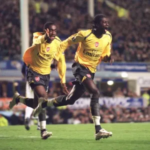 Adebayor's Celebration: Arsenal's Winning Goal vs. Everton (0:1), Carling Cup 4th Round, 2006 - Djourou and Aliadiere Join In