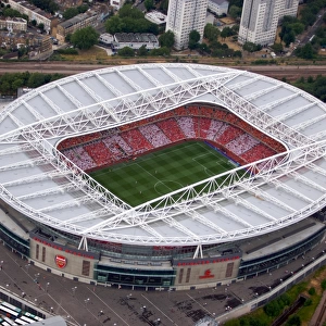 Aerial View of Emirates Stadium: Arsenal vs. Ajax in Bergkamp's Testimonial (2006) - Arsenal Leads 2:1