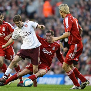 Alex Hleb (Arsenal) Jamie Carragher and Sami Hyypia (Liverpool)