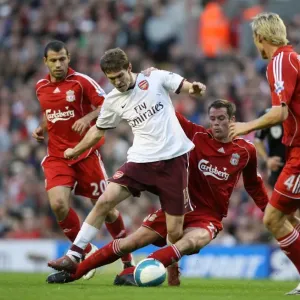 Alex Hleb (Arsenal) Jamie Carragher and Sami Hyypia (Liverpool) Alex Hleb (Arsenal) Jamie Carragher and Sami Hyypia (Liverpool)