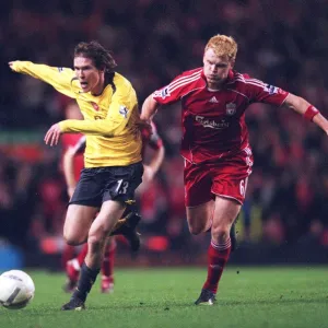 Alex Hleb (Arsenal) John Arne Riise (Liverpool) Liverpool 1: 3 Arsenal