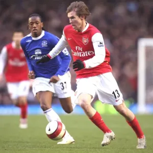 Alex Hleb (Arsenal) Manuel Fernandes (Everton) Alex Hleb (Arsenal) Manuel Fernandes (Everton)