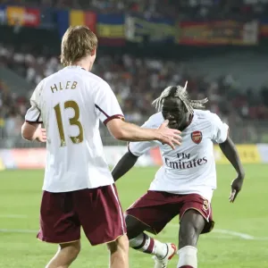 Alex Hleb and Bacary Sagna: Celebrating Arsenal's 2nd Goal in Champions League Qualifier vs. Sparta Prague (15/8/2007) Alex Hleb and Bacary Sagna: Celebrating Arsenal's 2nd Goal in Champions League Qualifier vs. Sparta Prague (15/8/2007)