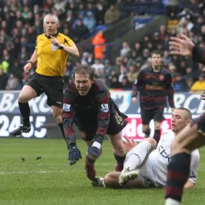 Alex Hleb is tripped by Bolton defender Gary Cahill for the Arsenal penalty Alex Hleb is tripped by Bolton defender Gary Cahill for the Arsenal penalty