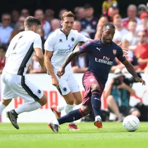 Alex Lacazette in Action: Arsenal's 2018 Pre-Season Clash with Borehamwood