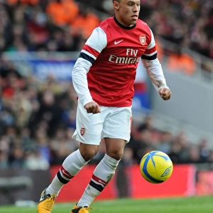 Alex Oxlade-Chamberlain in Action for Arsenal against Blackburn Rovers in FA Cup Fifth Round