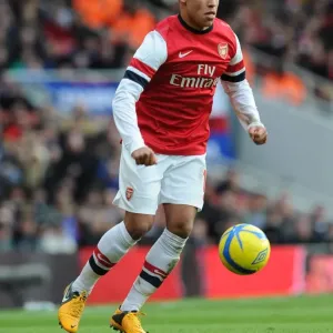 Alex Oxlade-Chamberlain in Action for Arsenal against Blackburn Rovers in FA Cup Fifth Round
